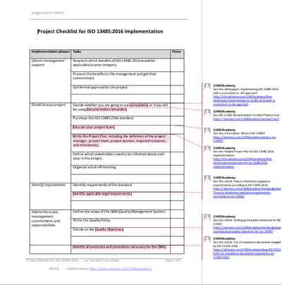 internal audit checklist iso 13485