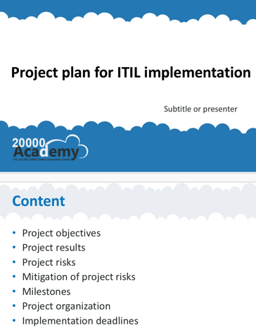 Project Plan For Itil Implementation Point Project Plan For Itil Implementation 20000academy En Png