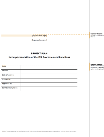 Project Plan For Implementation Of The Itil Processes And Functions Project Plan For Implementation Of Itil 20000academy En Png