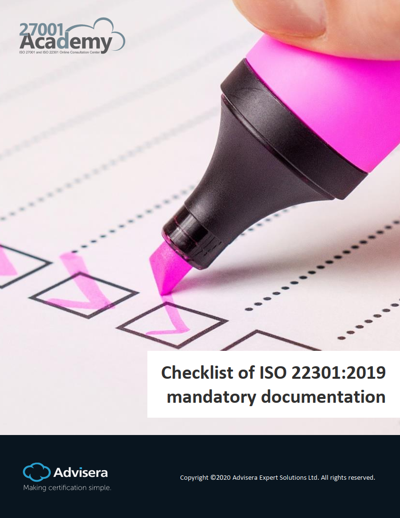 Checklist Of ISO 22301:2019 Mandatory Documentation