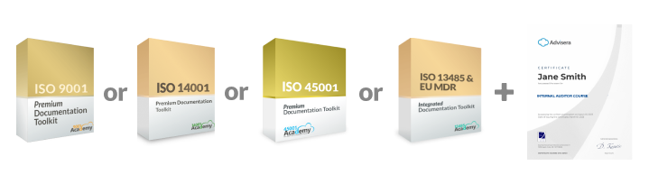 ISO 9001 related bundles - Toolkit + Internal Auditor for free