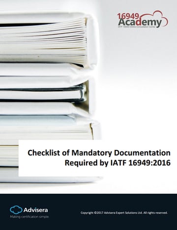 Checklist of Mandatory Documentation Required by IATF 16949:2016