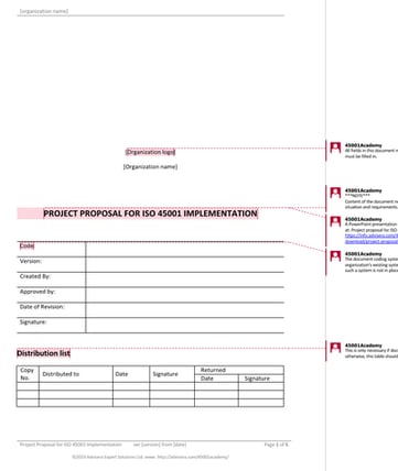 Project Proposal for ISO 45001 Implementation